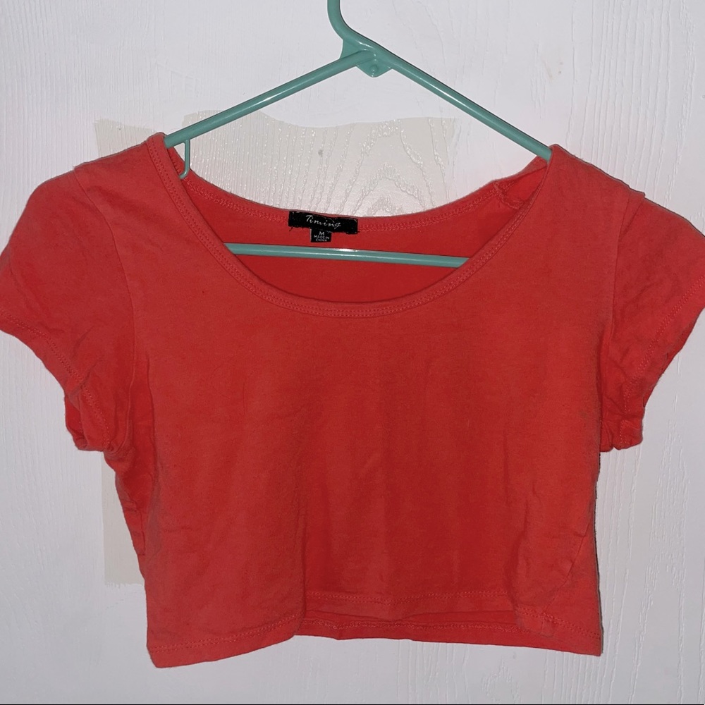Coral Pink Crop Top